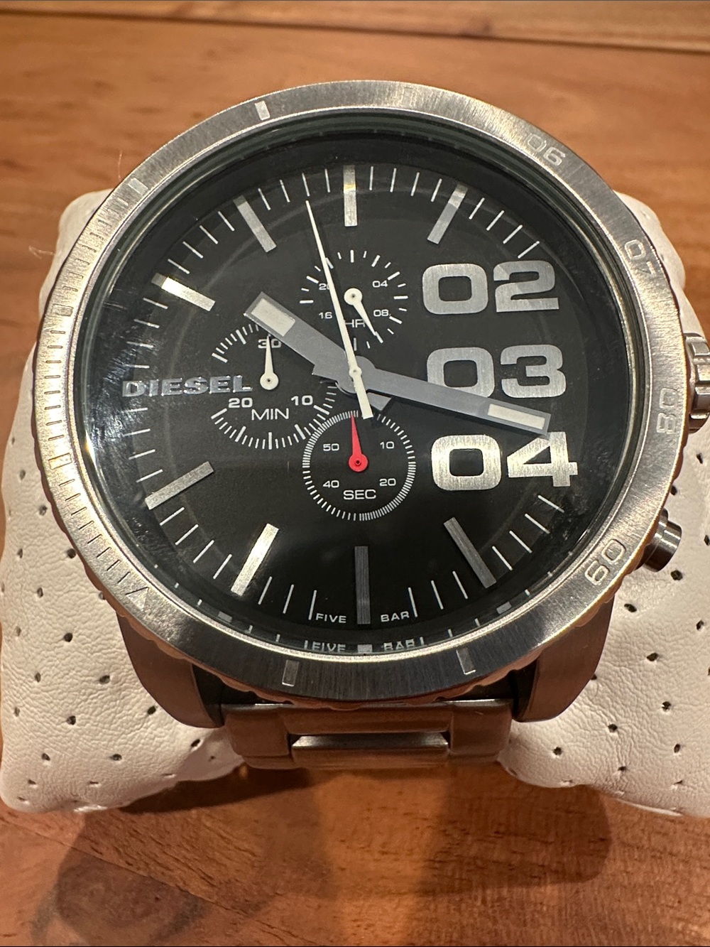 Diesel Men's Black Dial Double Down Stainless Steel Chronograph Watch